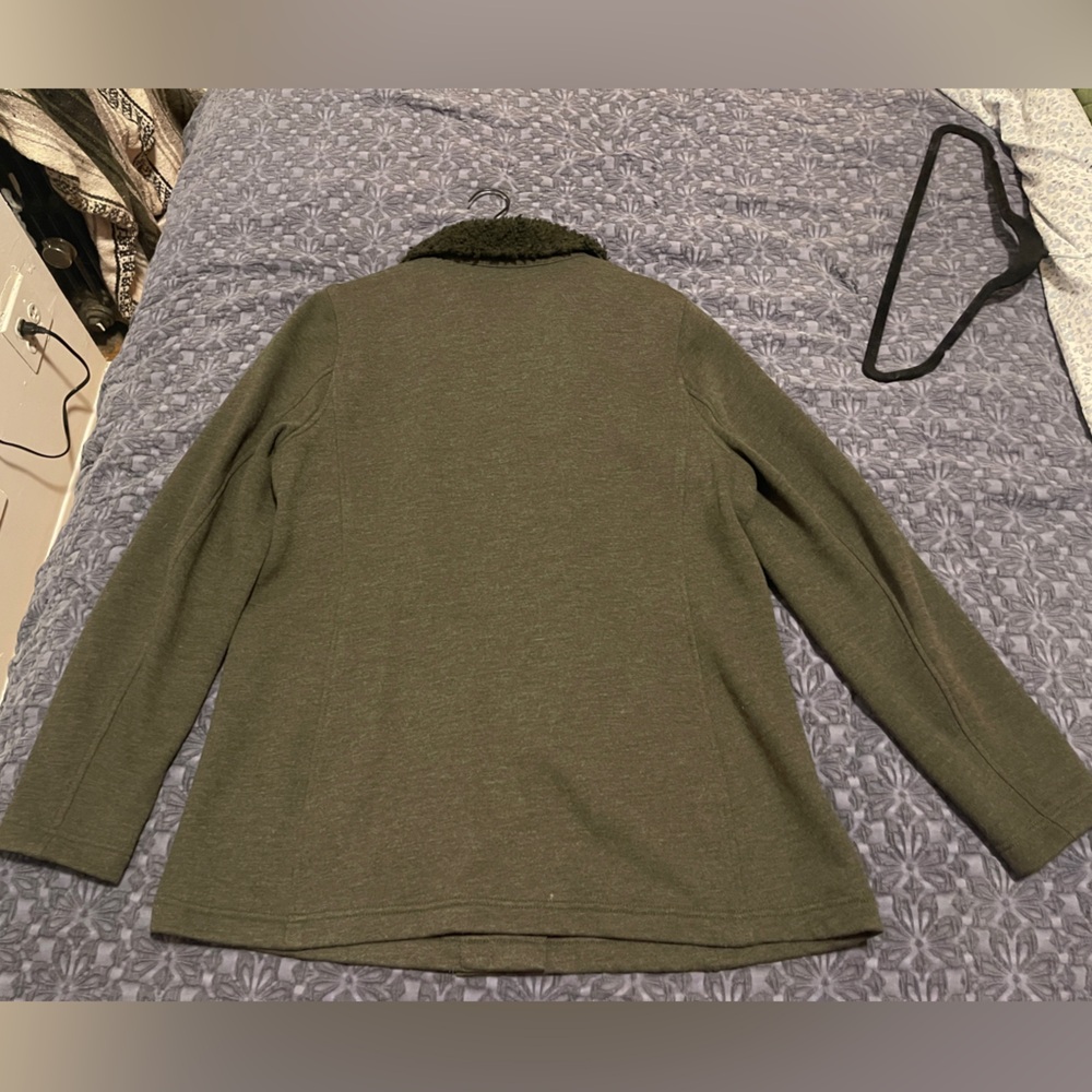 J. Jill Olive Pea Coat with Dark Collar - Picture 8 of 8